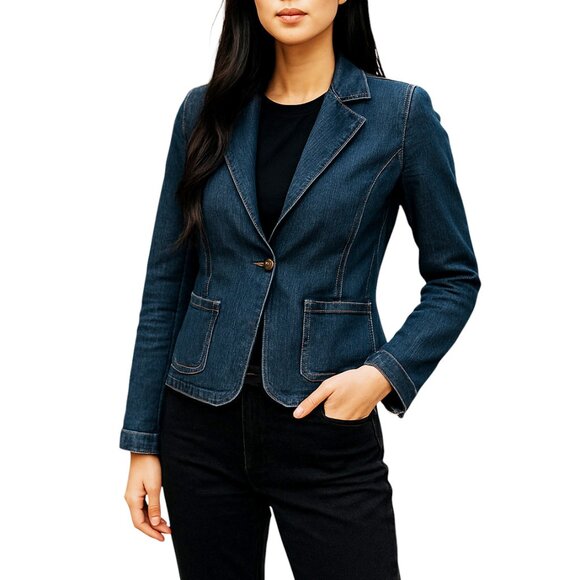 Contrast Jeans Denim Jacket - Picture 1 of 16